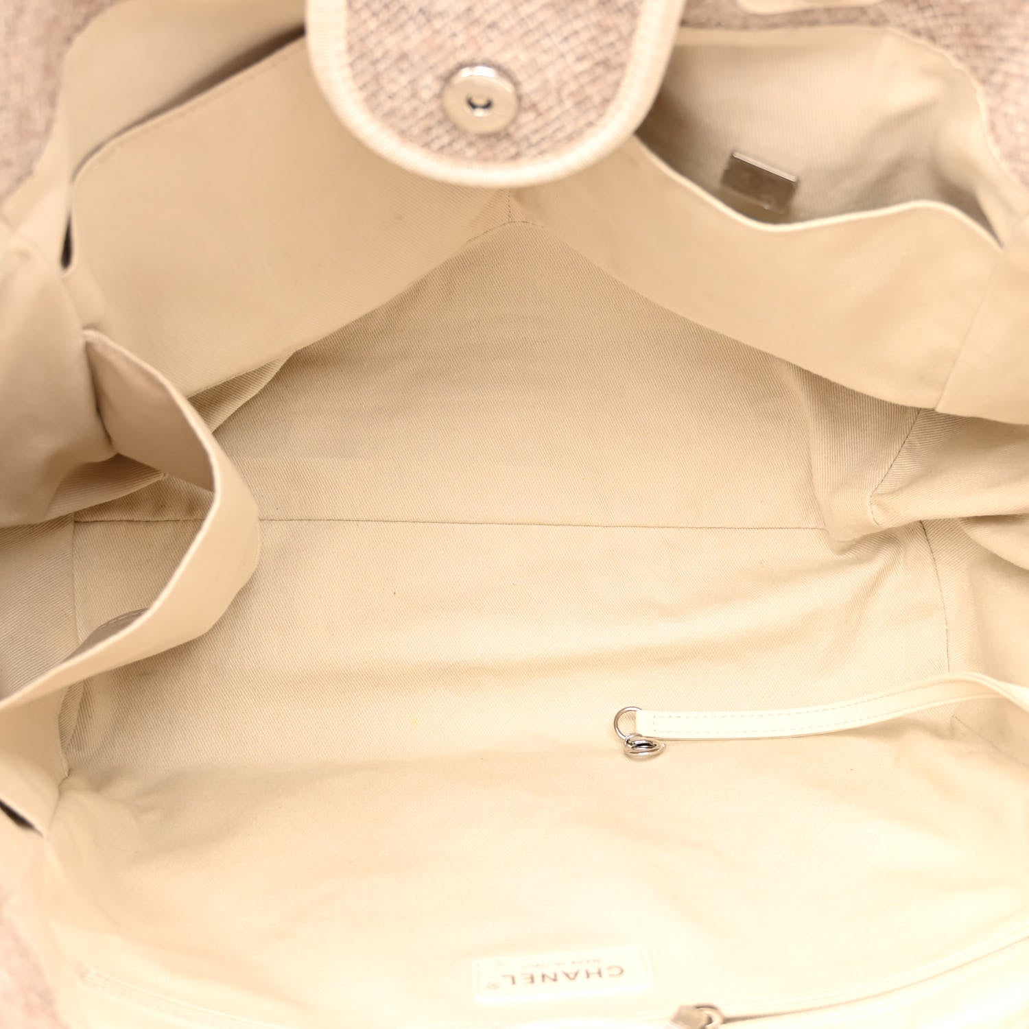 Chanel Mixed Fibers Calfskin Medium Deauville Tote Beige 5 of 14