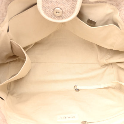 Chanel Mixed Fibers Calfskin Medium Deauville Tote Beige 5 of 14