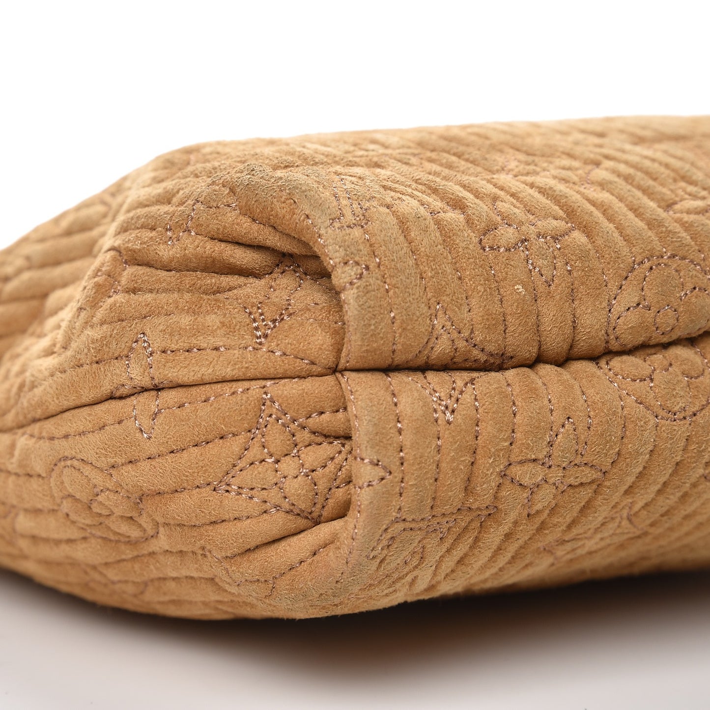 Suede Monogram Motard Afterdark Clutch Powder