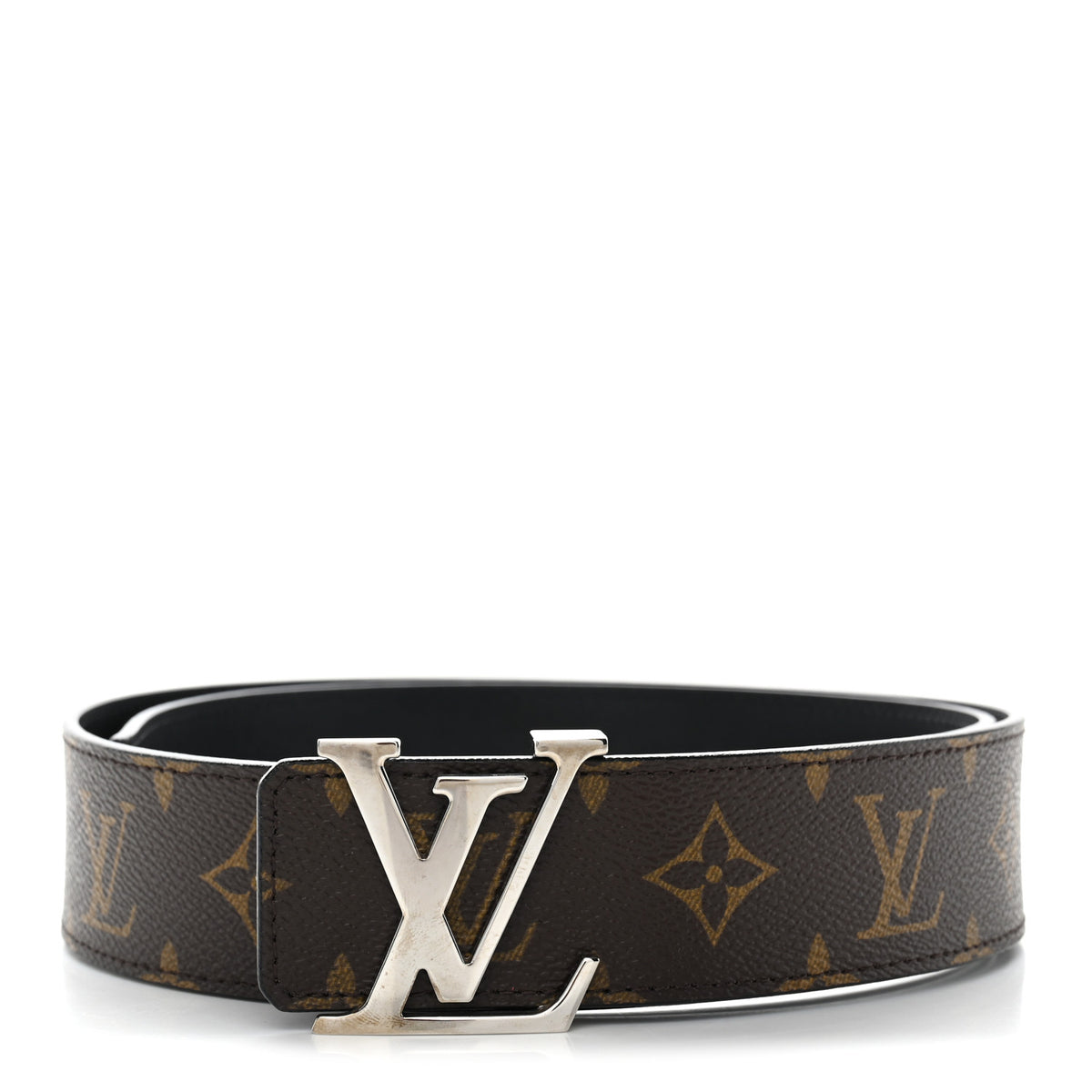 Louis Vuitton Calfskin Monogram 40mm LV Initiales Reversible Belt 85 34 Black 1 of 5