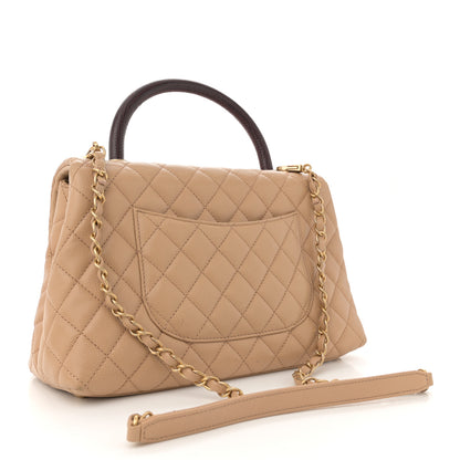 Chanel Caviar Lizard Embossed Quilted Small Coco Handle Flap Beige 3 of 13
