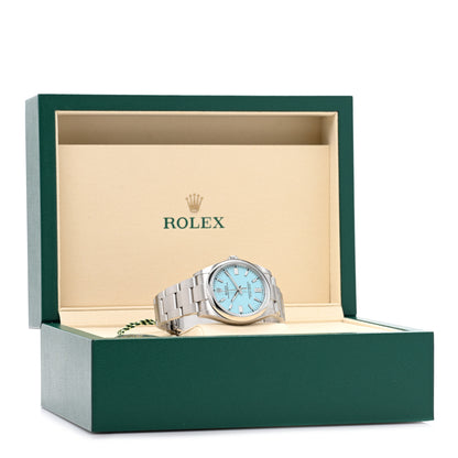 Rolex Stainless Steel 36mm Oyster Perpetual Watch Turquoise 126000 5 of 5