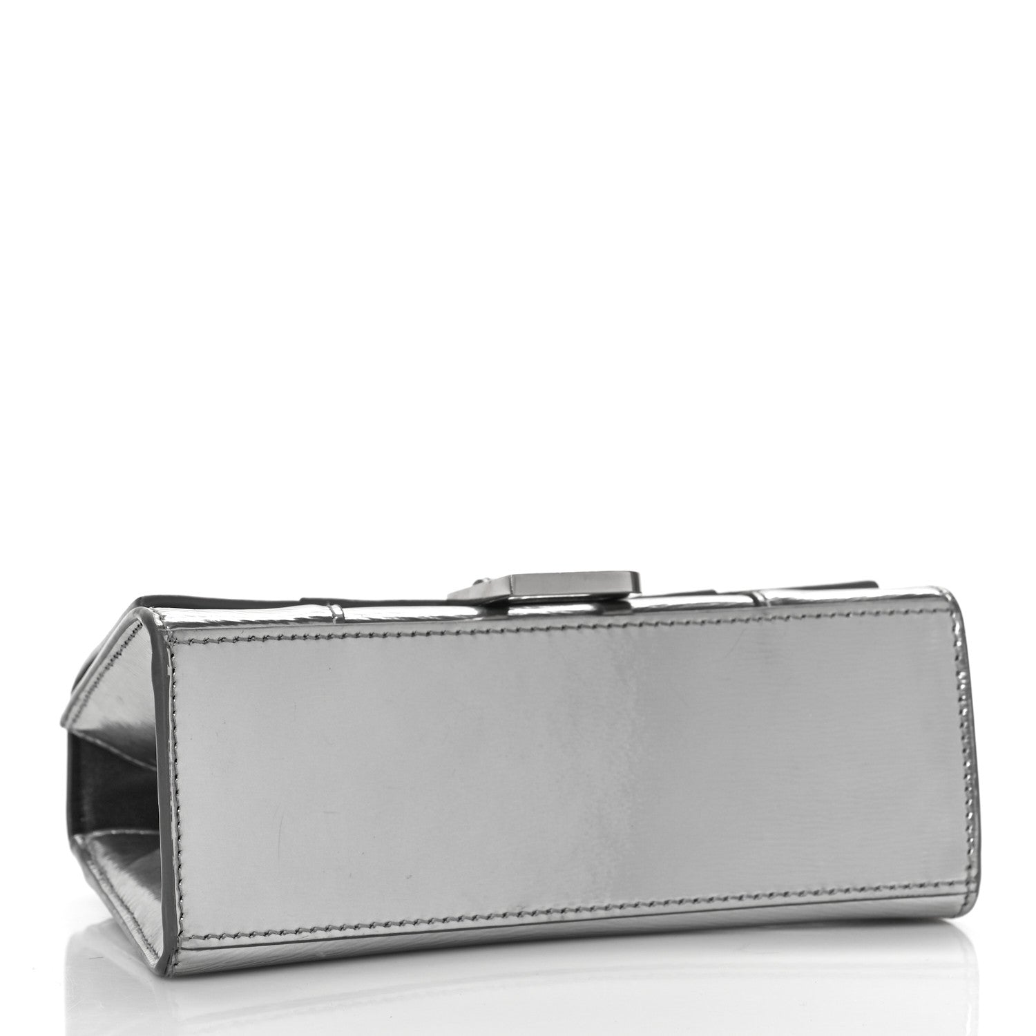 Balenciaga Metallic Textured Calfskin Hourglass Top Handle Bag XS Silver 4 of 14
