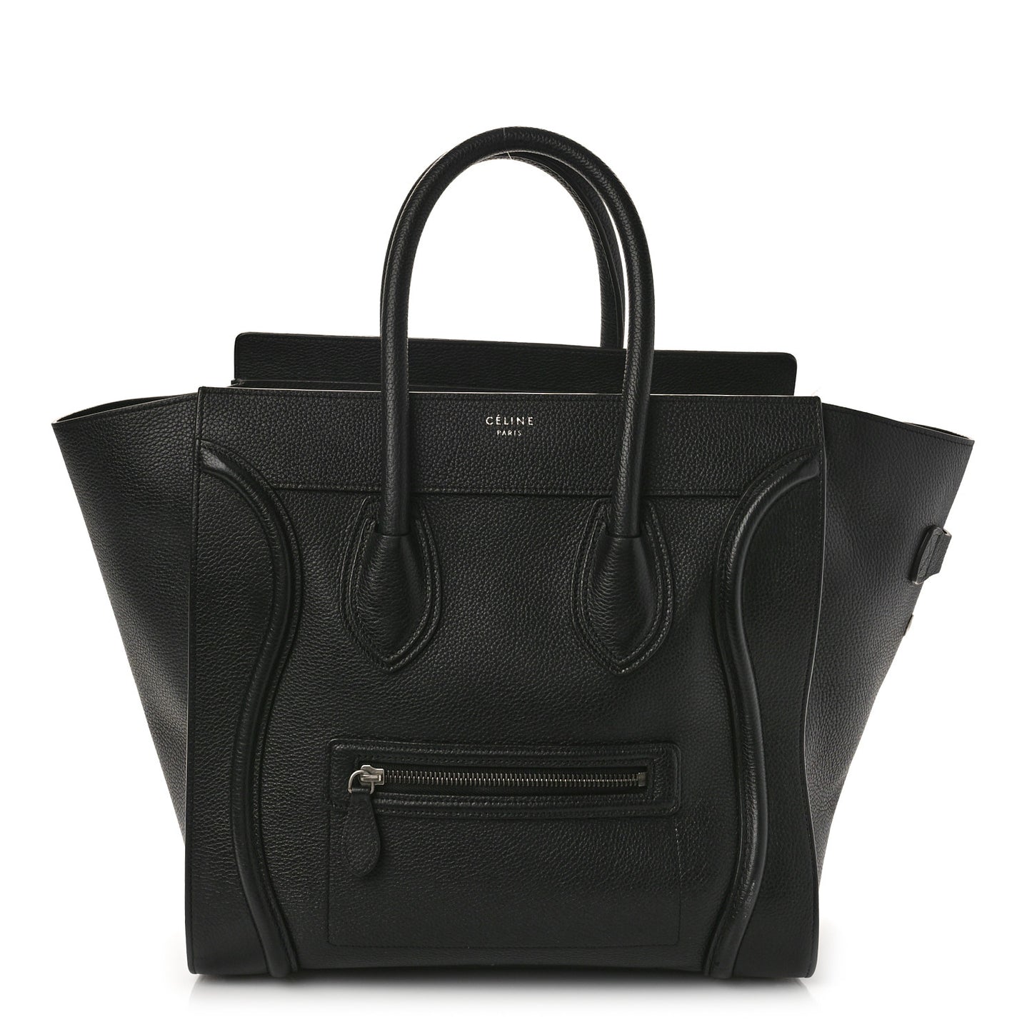 Drummed Calfskin Mini Luggage Black