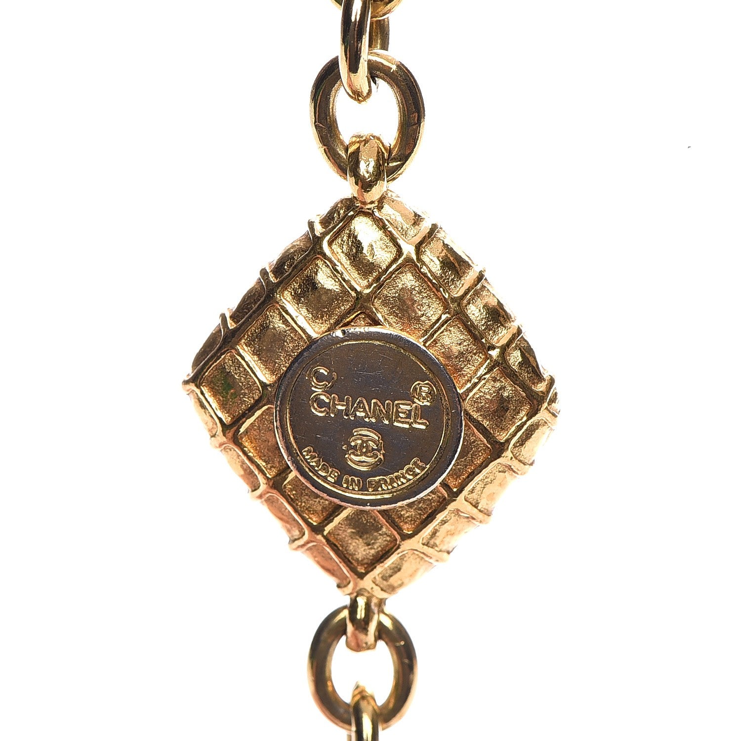 Chanel Quilted Long Chain Necklace Gold 5 of 5