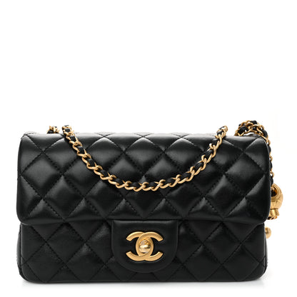 Chanel Lambskin Quilted Mini Rectangular Pearl Crush Flap Black 1 of 11