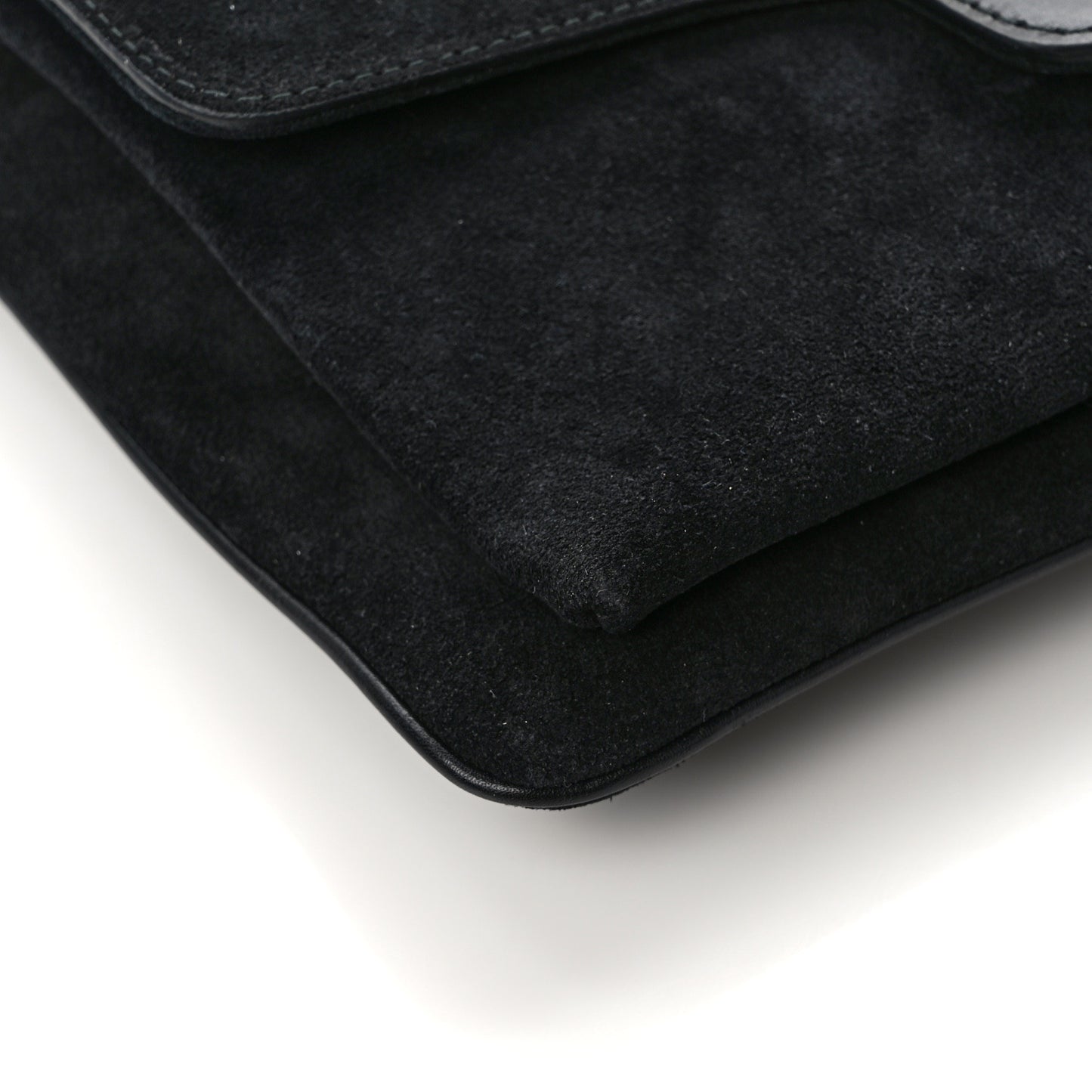 Suede Medium Arli Flap Shoulder Bag Black