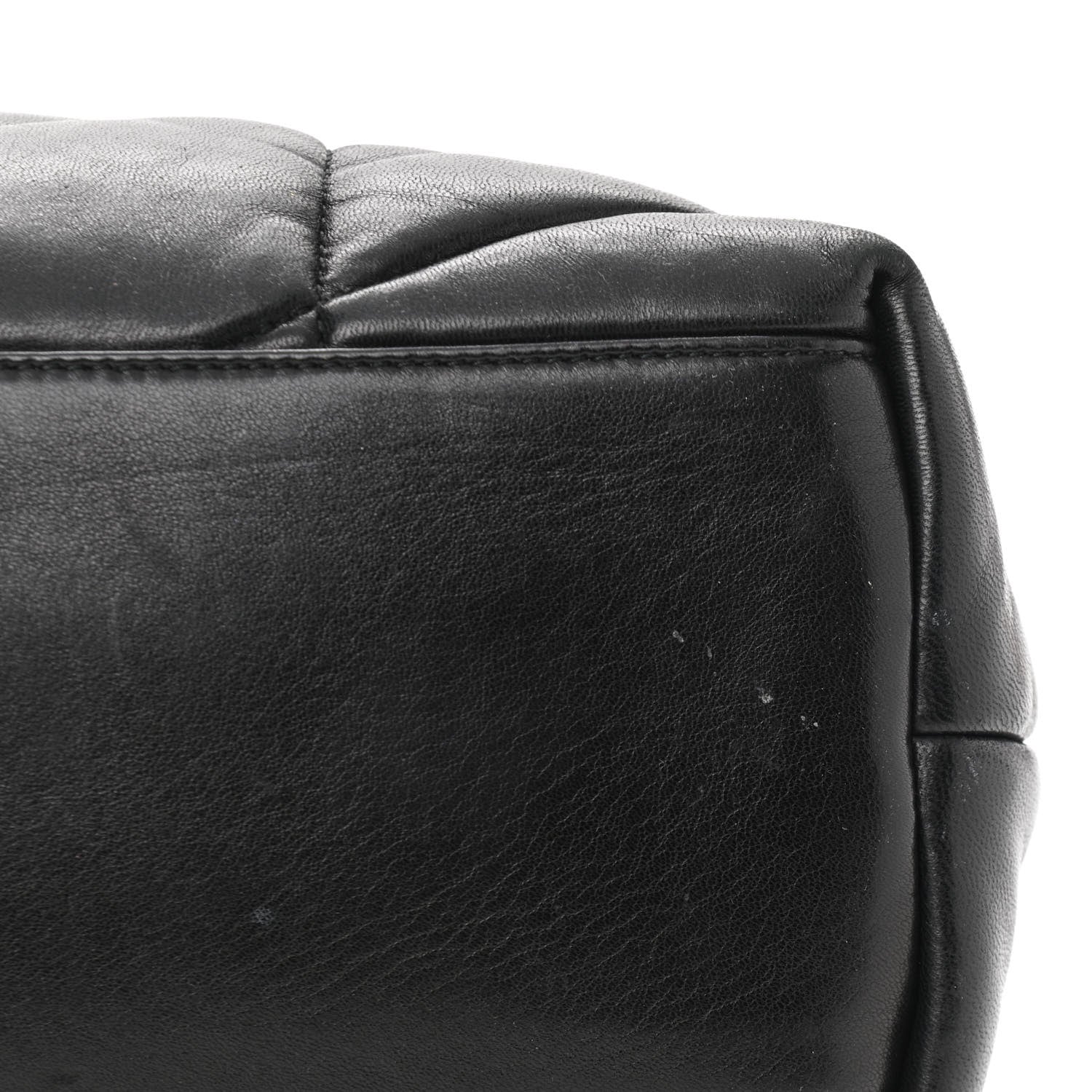 Saint Laurent Lambskin Quilted Medium Loulou Puffer Monogram Chain Satchel Black 13 of 13