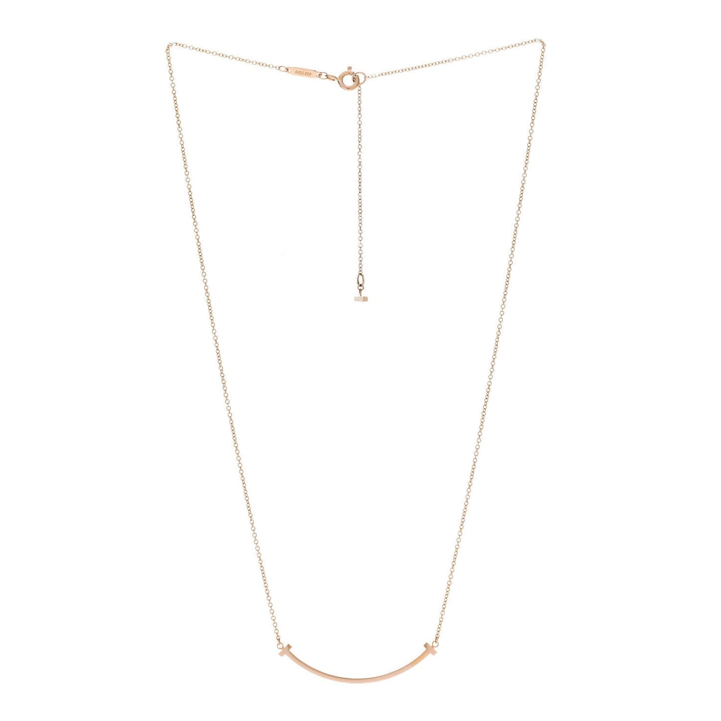 18K Rose Gold Small T Smile Pendant Necklace