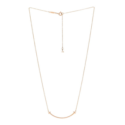 Tiffany 18K Rose Gold Small T Smile Pendant Necklace 3 of 5