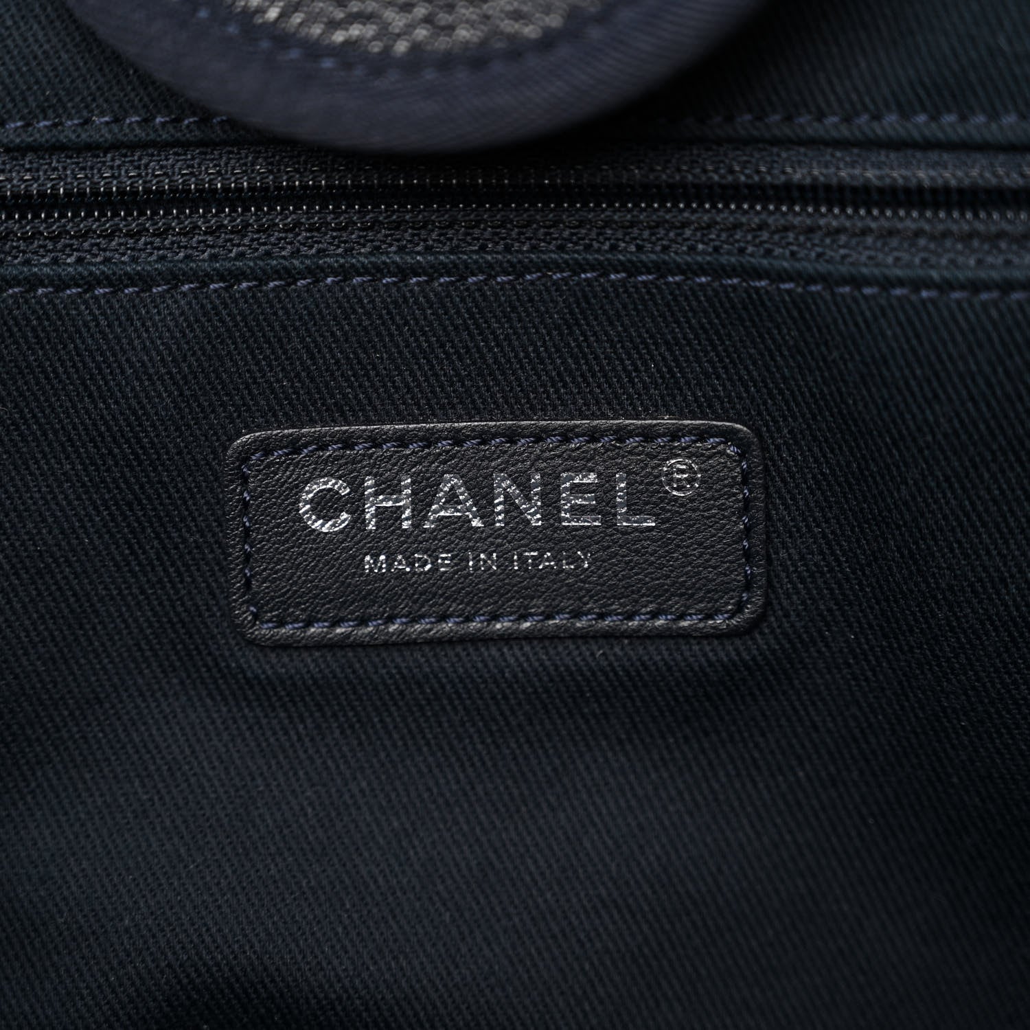 Chanel Denim Large Deauville Tote Blue Orange 6 of 10