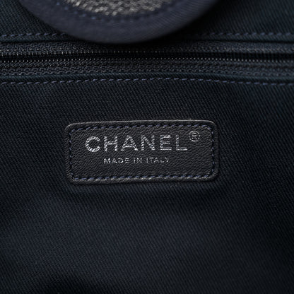 Chanel Denim Large Deauville Tote Blue Orange 6 of 10