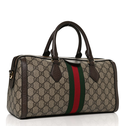 Gucci GG Supreme Monogram Web Medium Ophidia Boston Brown 3 of 14
