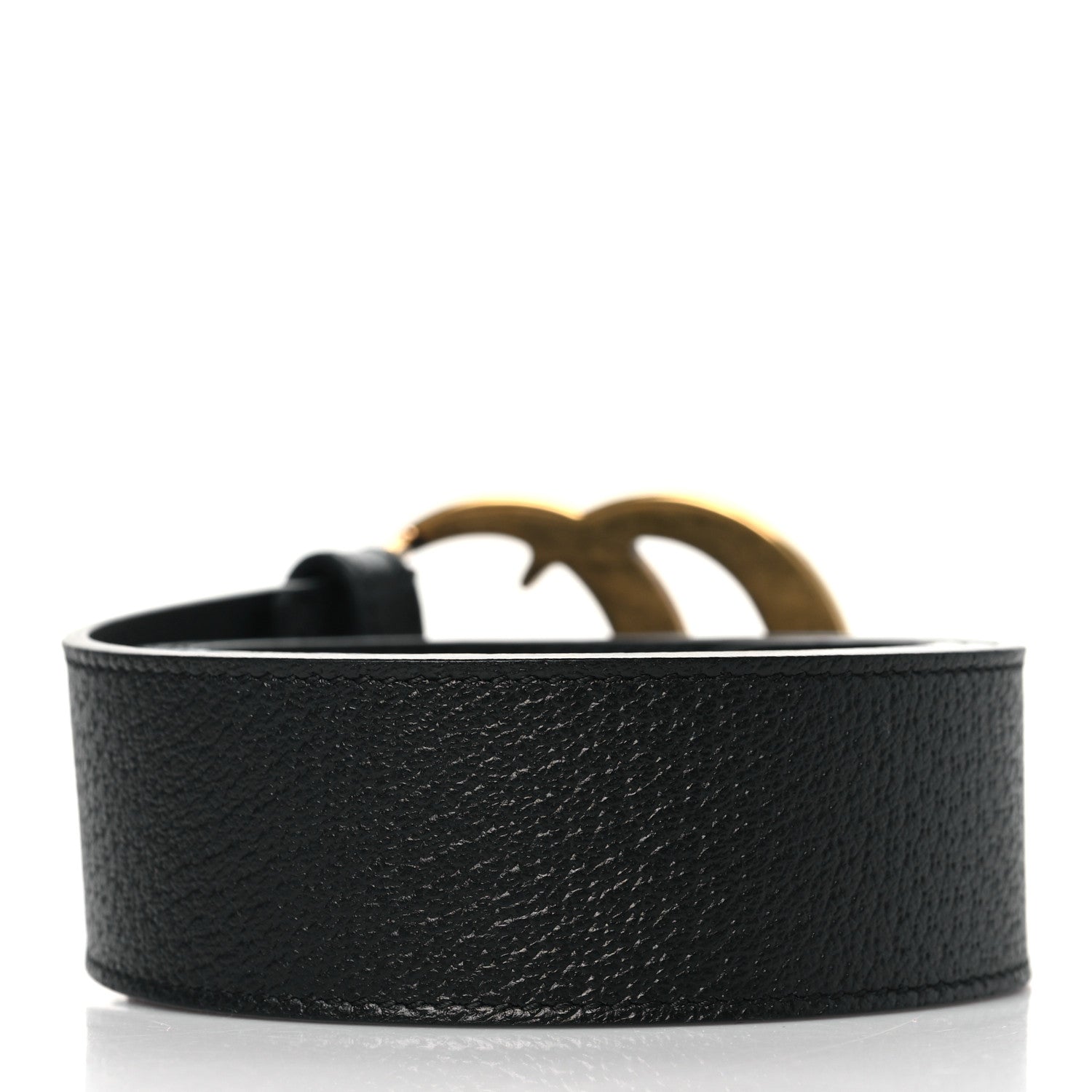 Gucci Textured Calfskin Double G 40mm Belt 80 32 Black 3 of 6