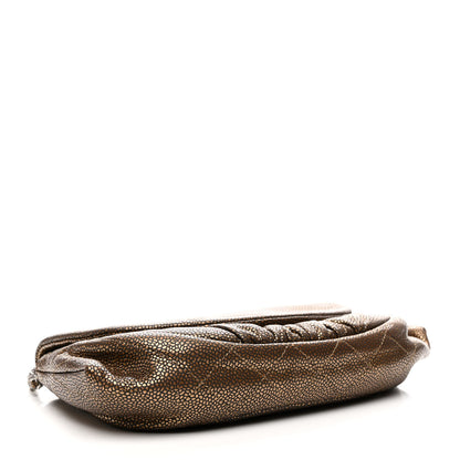 Chanel Metallic Caviar Half Moon Wallet On Chain WOC Khaki 4 of 11