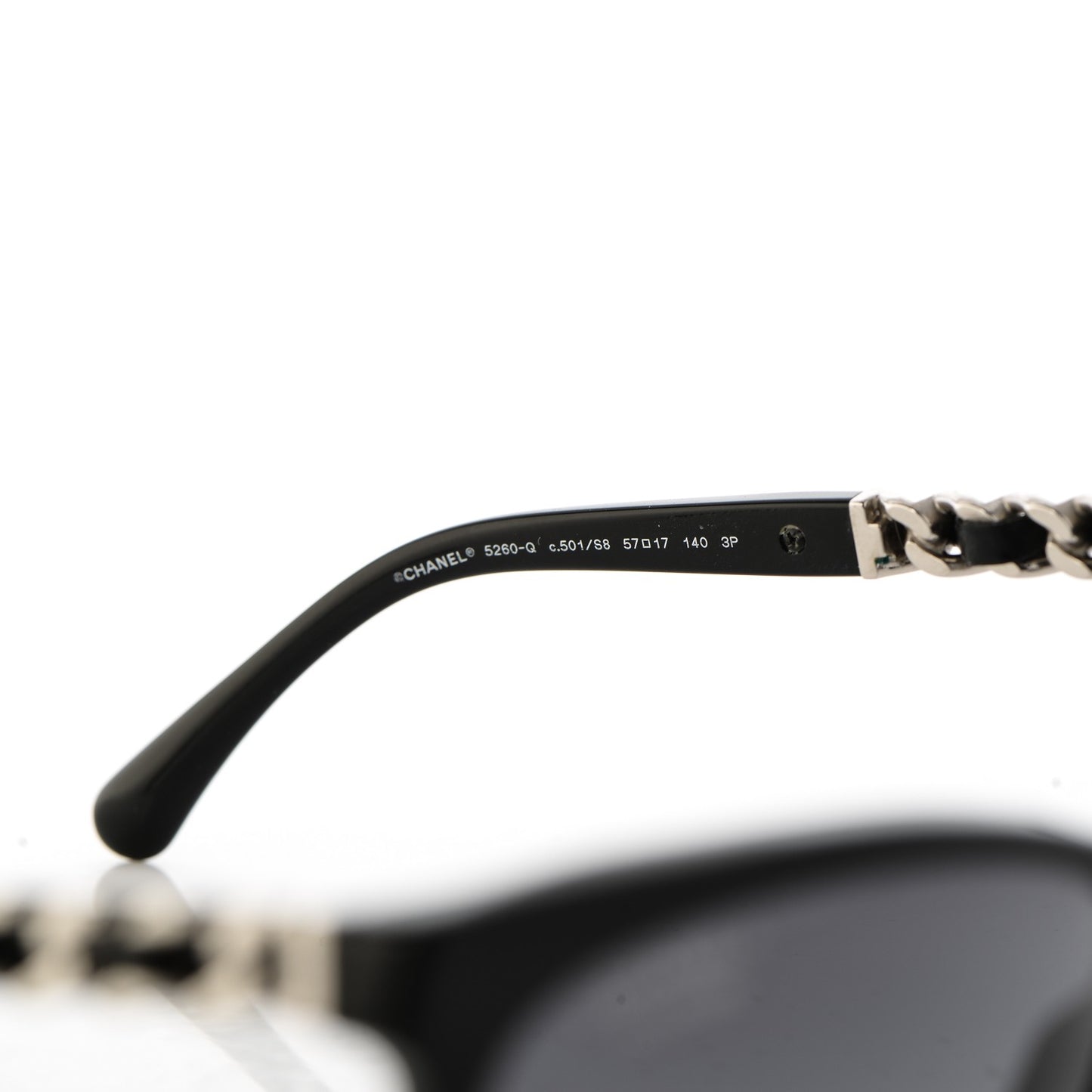 Cat Eye Chain Polarized Sunglasses 5260-Q Black