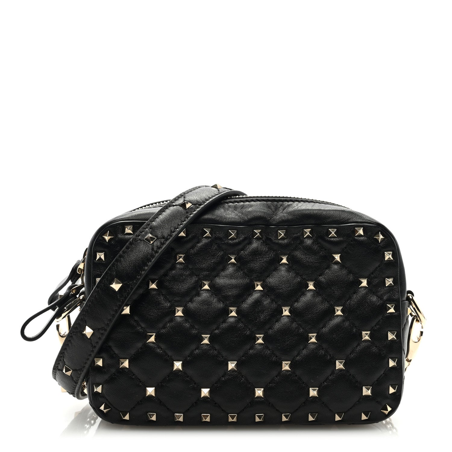 Valentino Garavani Nappa Rockstud Spike Camera Crossbody Bag Black 1 of 8