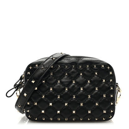 Valentino Garavani Nappa Rockstud Spike Camera Crossbody Bag Black 1 of 8