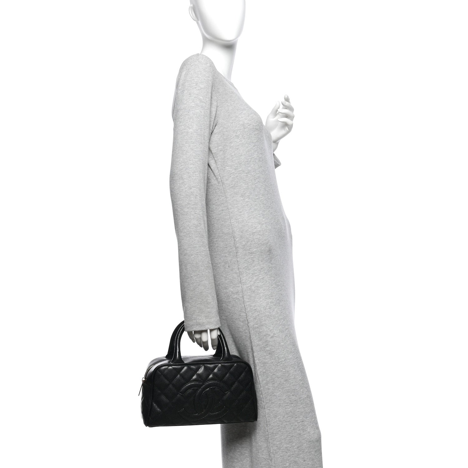 Chanel Caviar Quilted Small Bowler Black 2 of 12