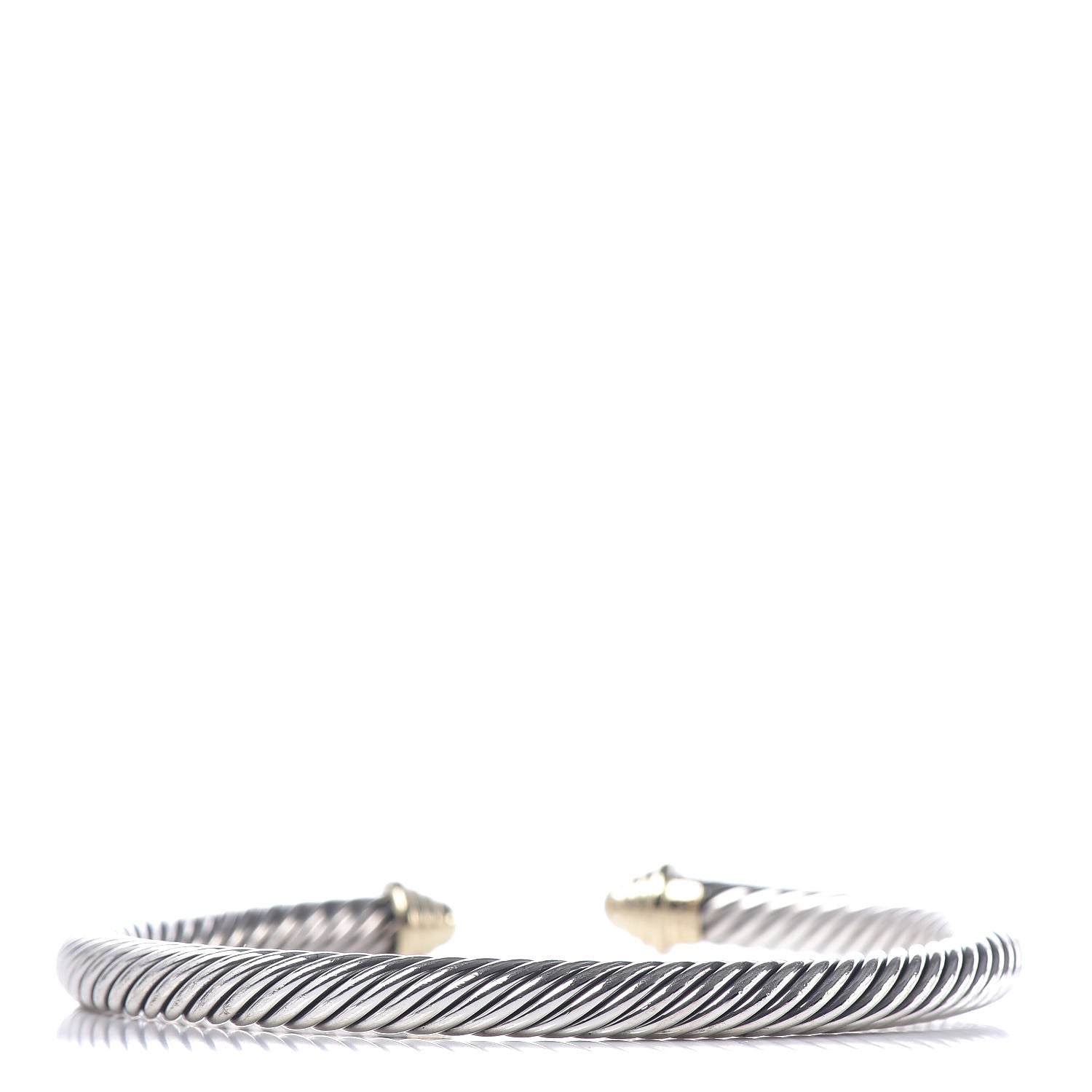 David Yurman Sterling Silver 14K Yellow Gold 5mm Cable Classics Bracelet 3 of 4