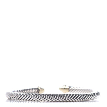 David Yurman Sterling Silver 14K Yellow Gold 5mm Cable Classics Bracelet 3 of 4