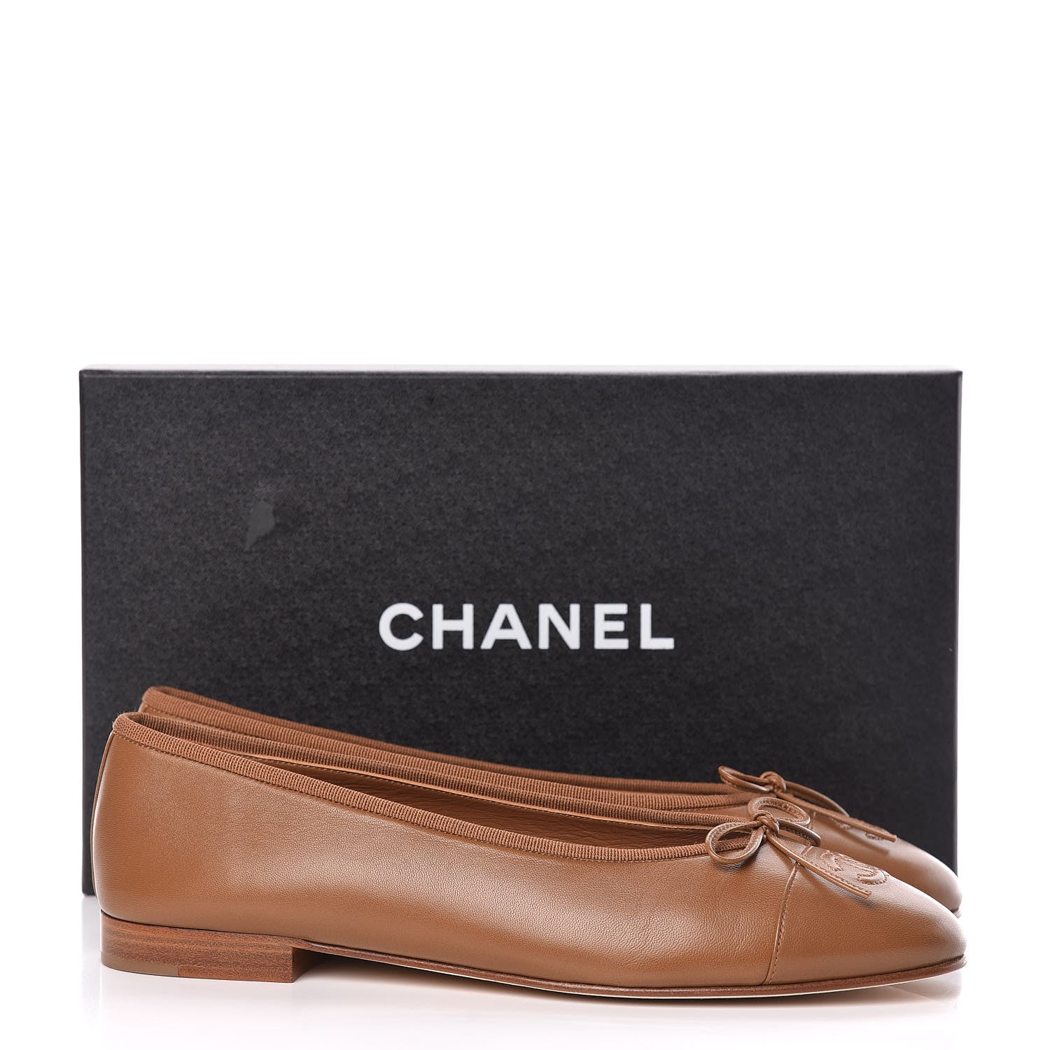 Chanel Lambskin Cap Toe Ballerina Flats 40.5 Camel 9 of 9