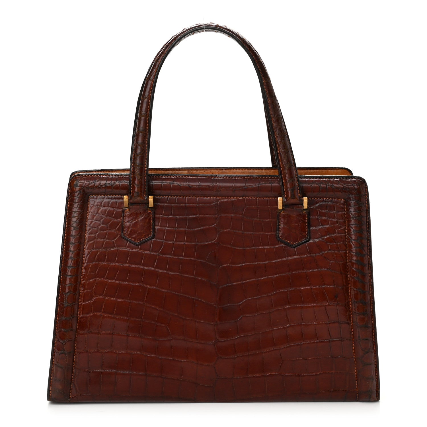 Hermes Shiny Crocodile Sac Pullman Havane 1 of 13