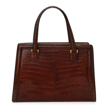 Hermes Shiny Crocodile Sac Pullman Havane 1 of 13