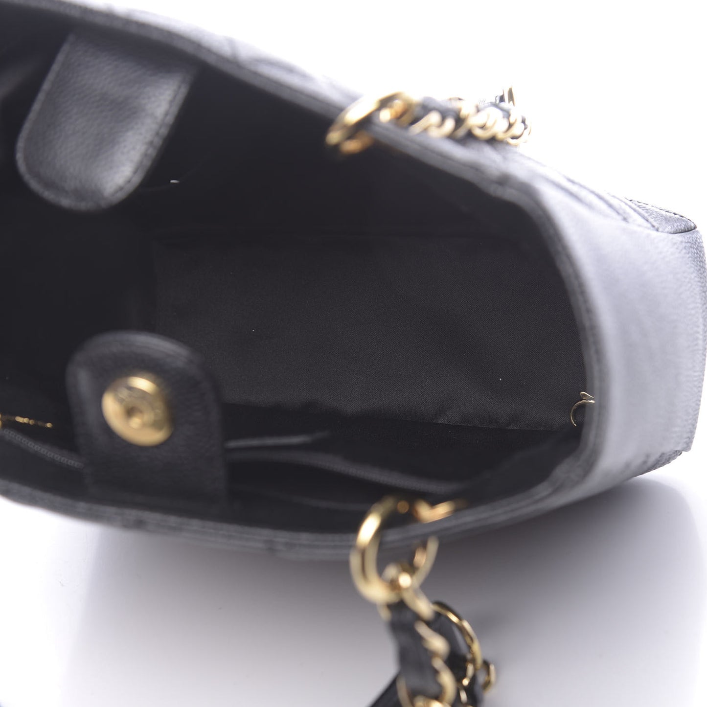 Caviar Quilted Petit Shopping Tote PST Black