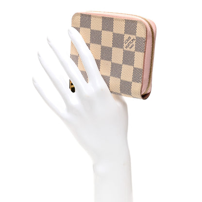 Louis Vuitton Damier Azur Zippy Coin Purse Rose Ballerine 2 of 6