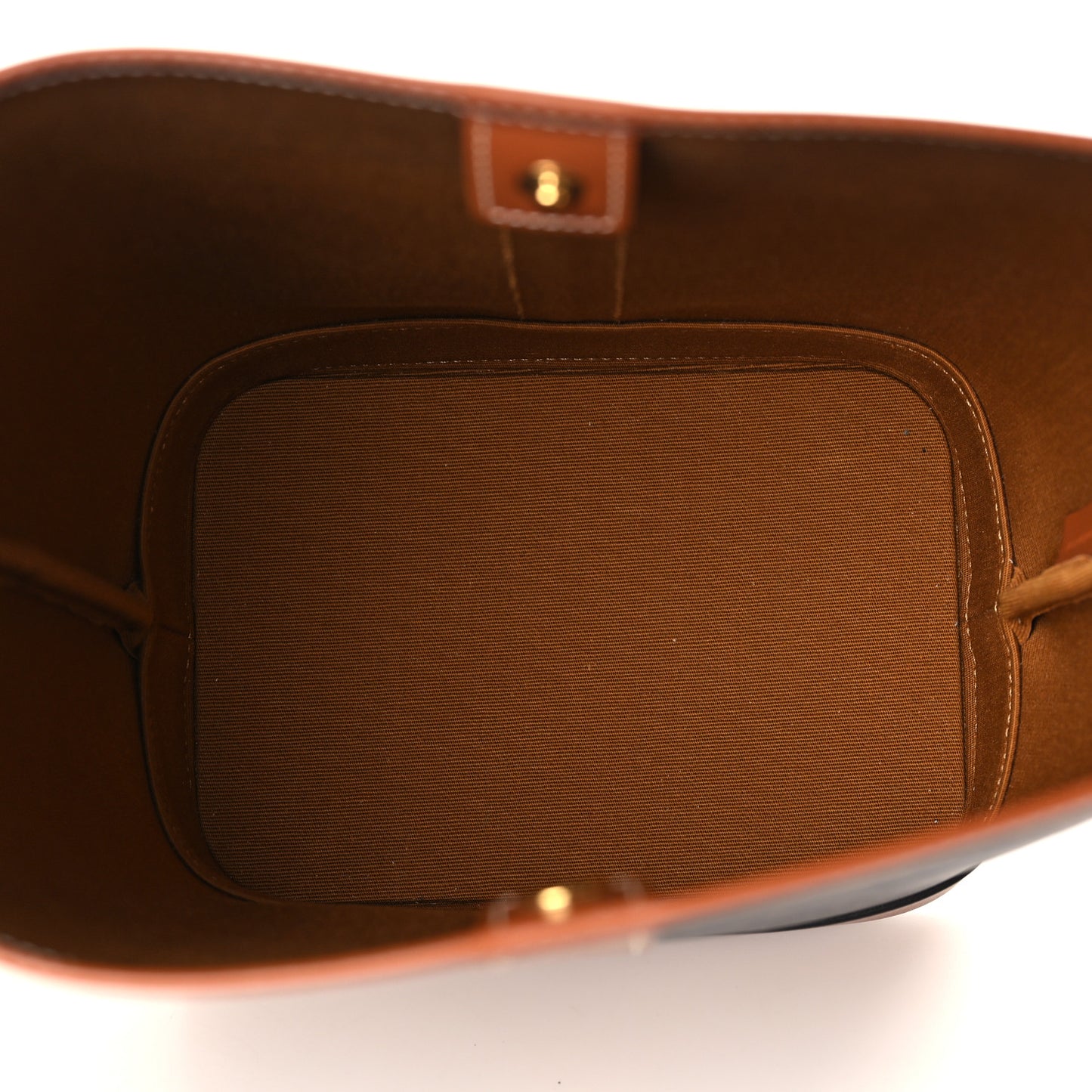 Triomphe Canvas Calfskin Small Bucket Bag Tan