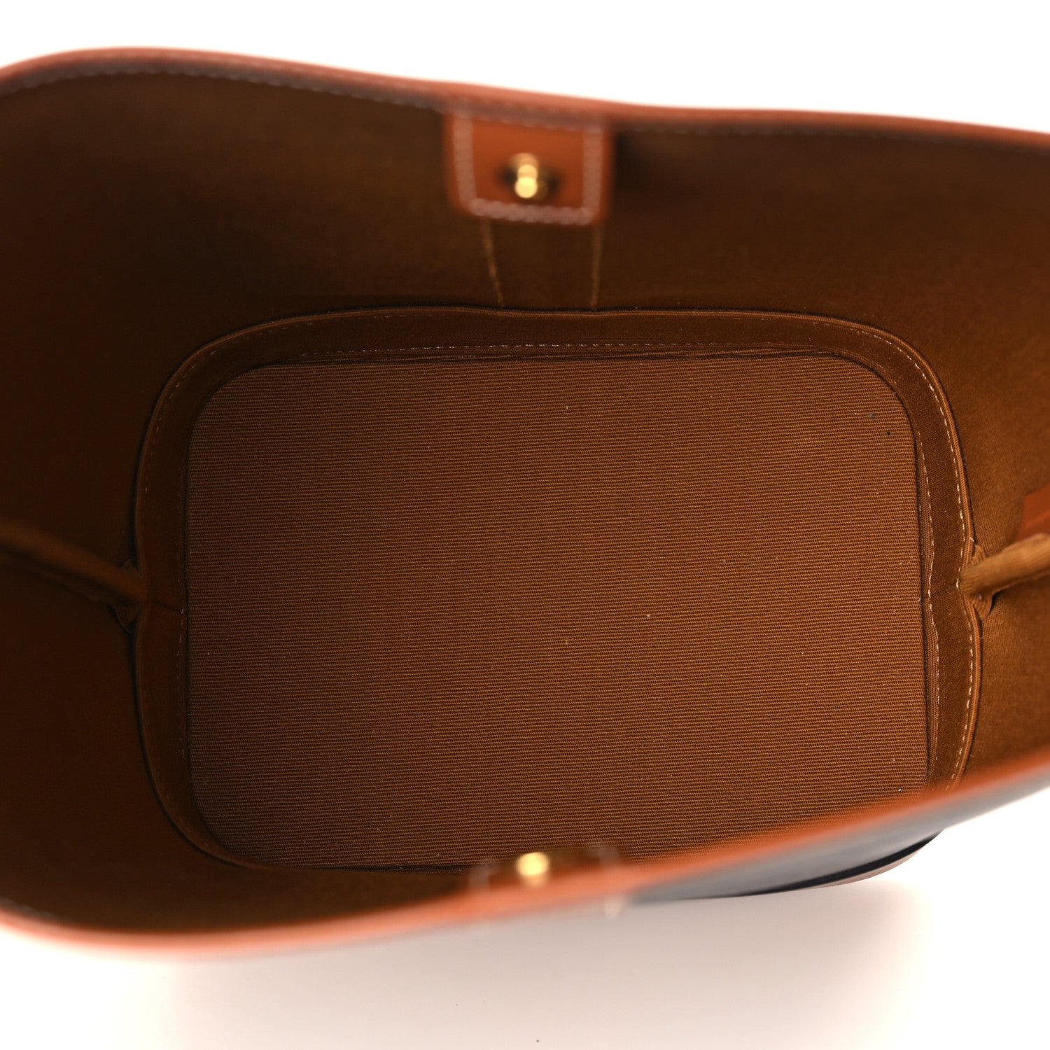 Celine Triomphe Canvas Calfskin Small Bucket Bag Tan 5 of 9