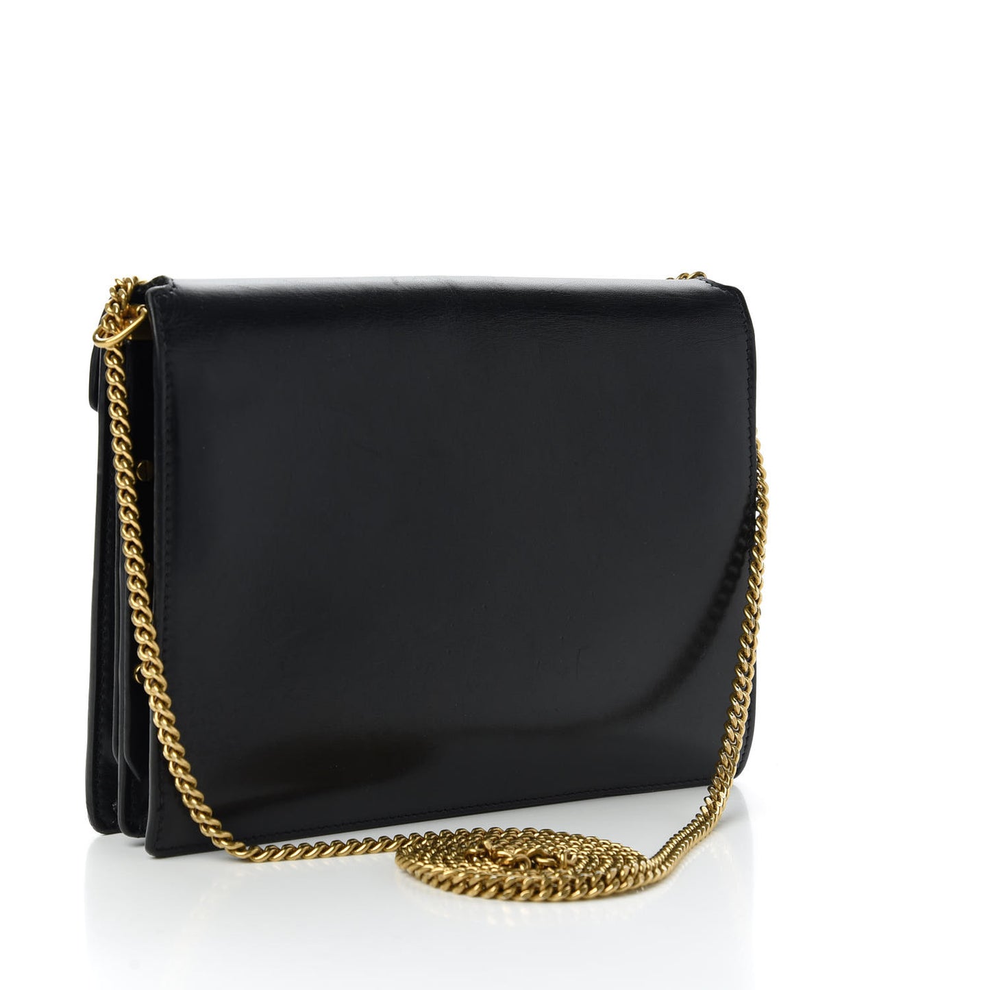 Smooth Calfskin Monogram Cassandra Clasp Bag Black