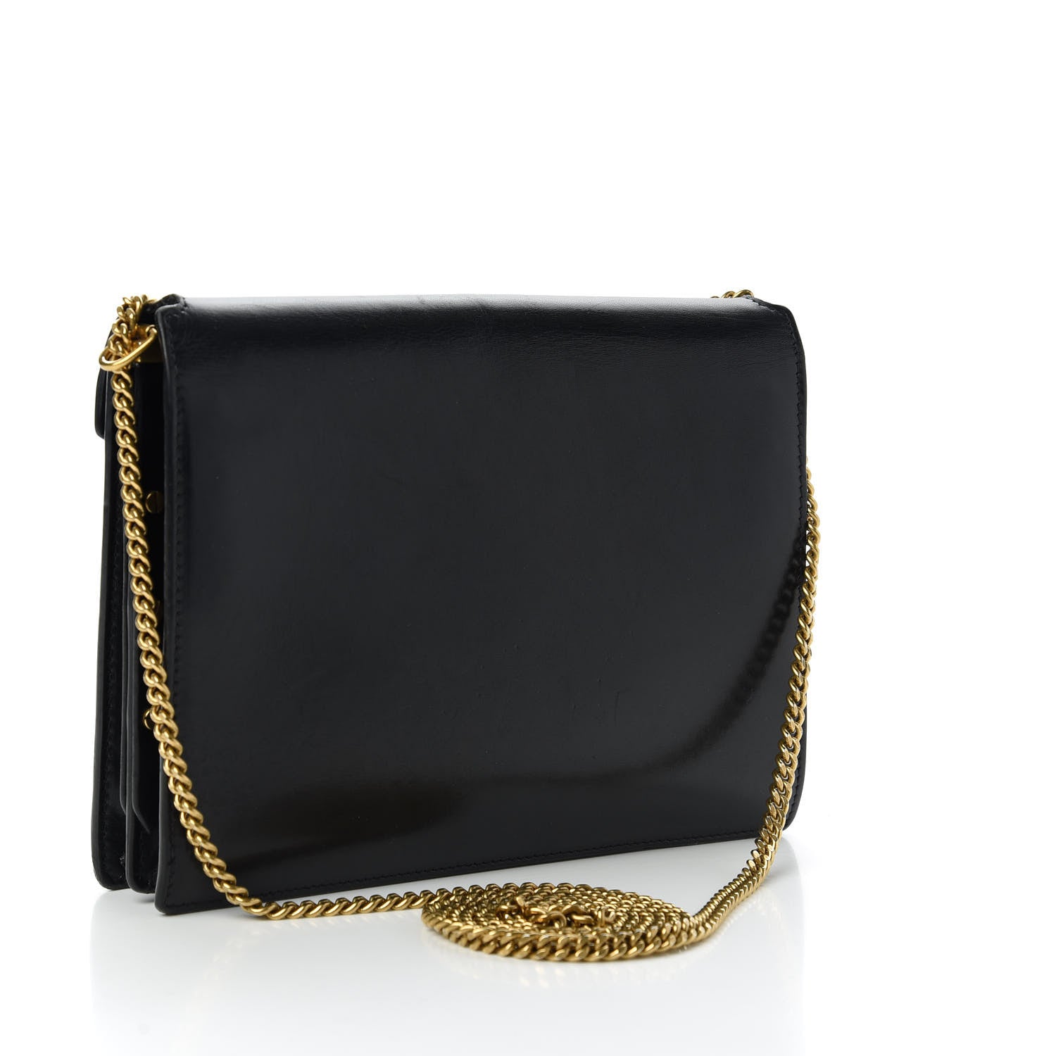 Saint Laurent Smooth Calfskin Monogram Cassandra Clasp Bag Black 3 of 10