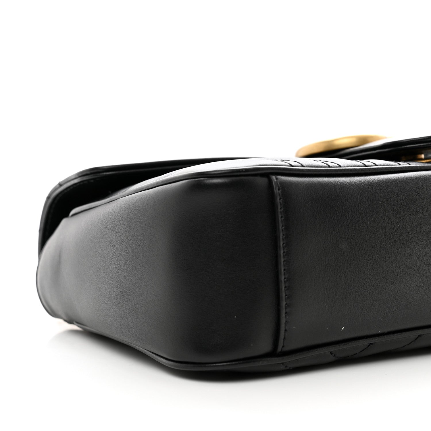 Gucci Calfskin Matelasse Small GG Marmont Shoulder Bag Black 9 of 10