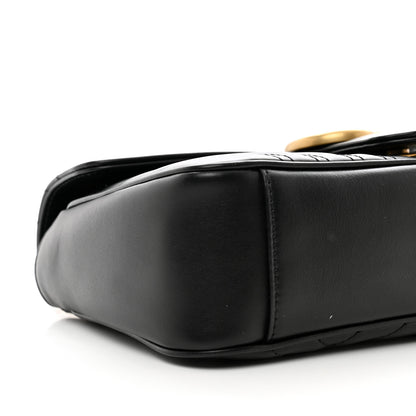 Gucci Calfskin Matelasse Small GG Marmont Shoulder Bag Black 9 of 10