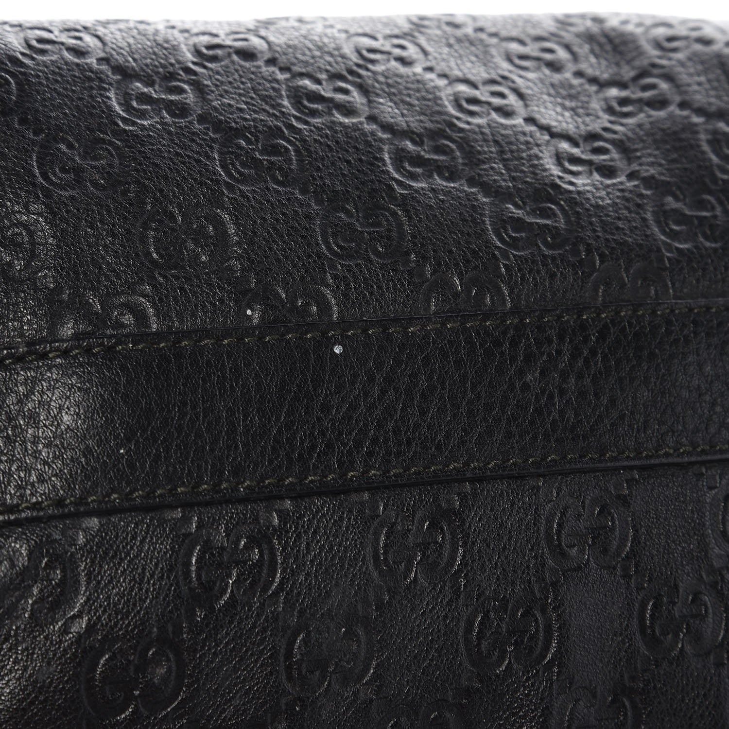 Gucci Guccissima Medium Flap Messenger Bag Black 13 of 15