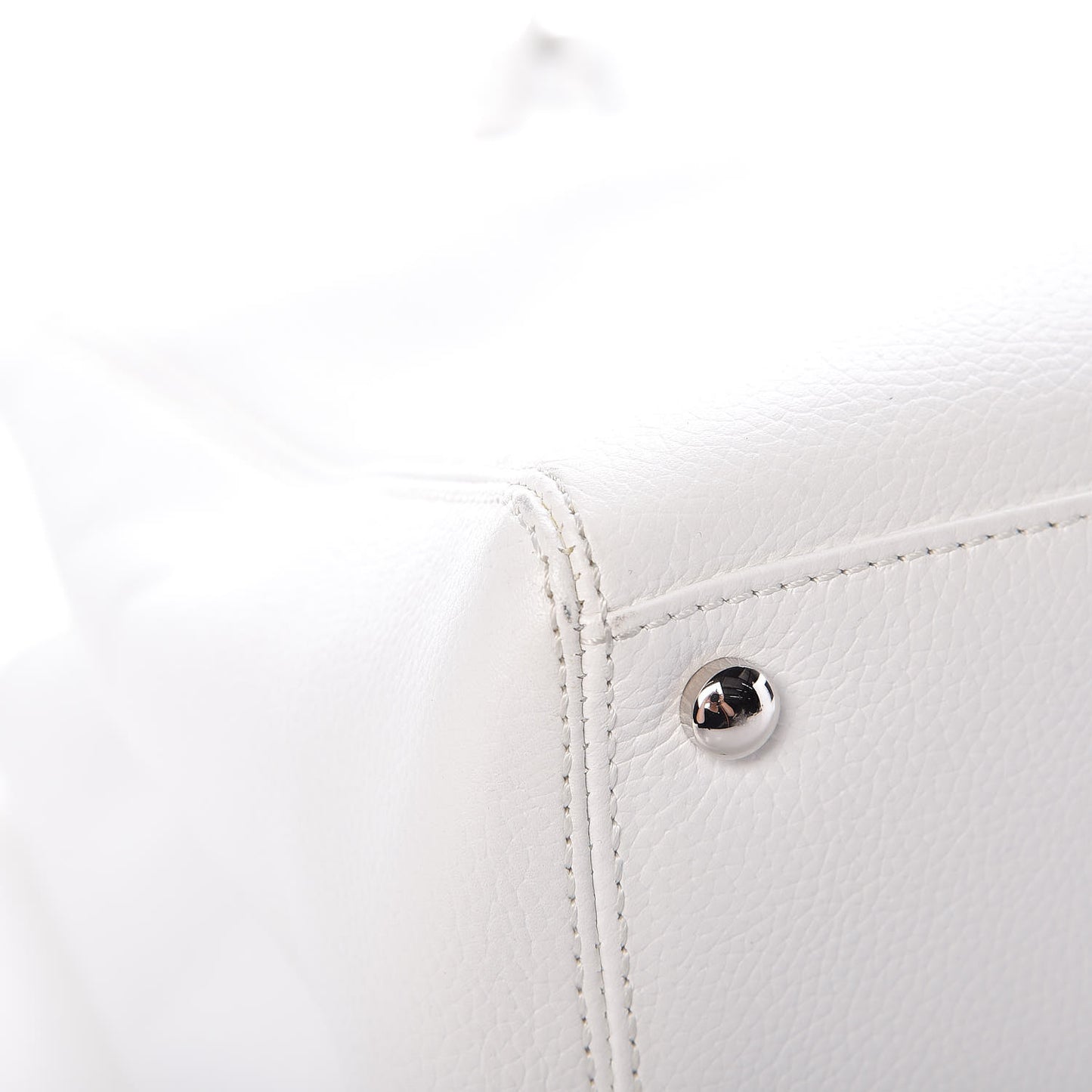 Calfskin Cerf Executive Shopper Tote White
