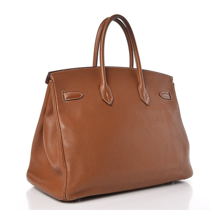 Hermes Taurillon Clemence Birkin 35 Gold 3 of 43