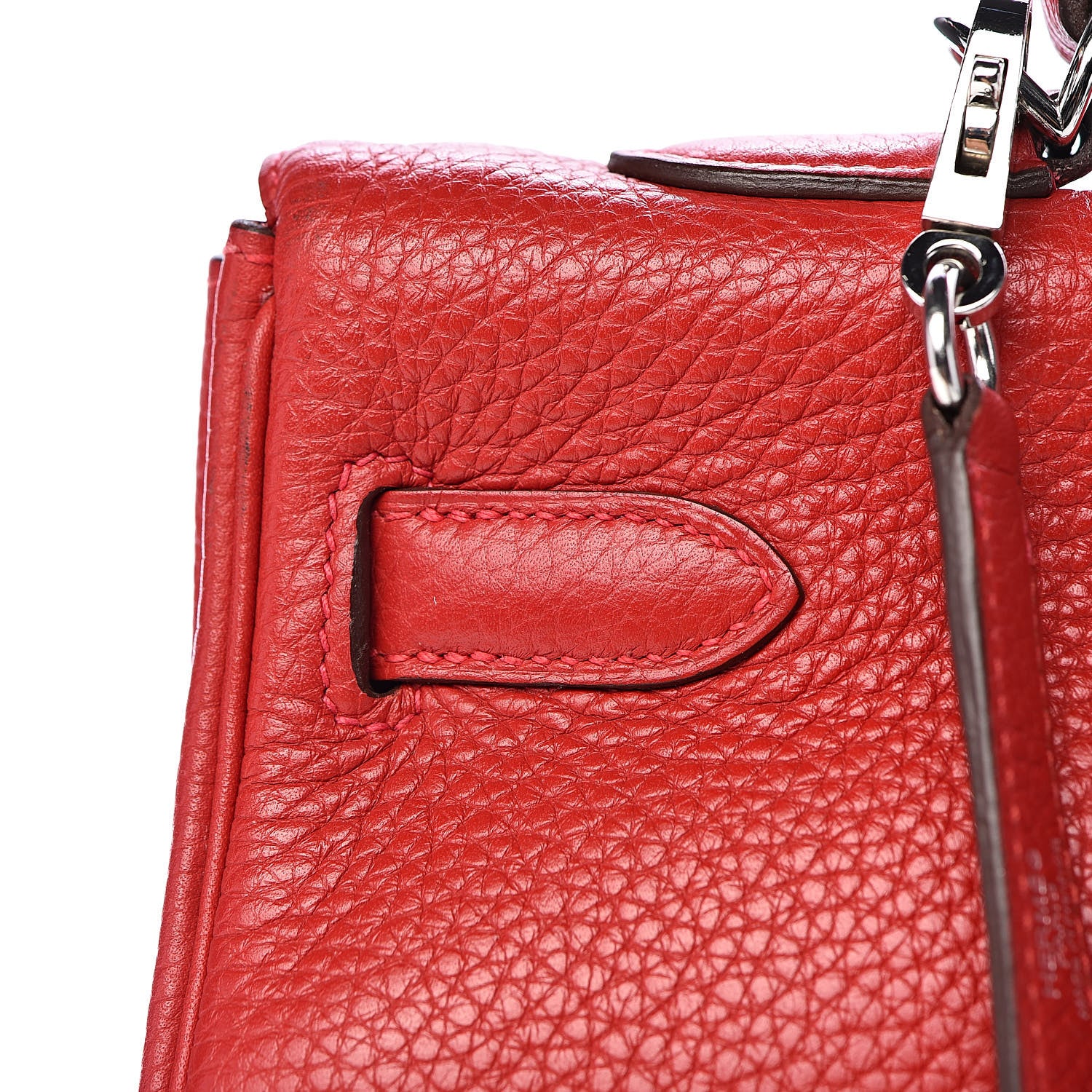Hermes Taurillon Clemence Retourne Kelly 35 Rouge Garance 26 of 35