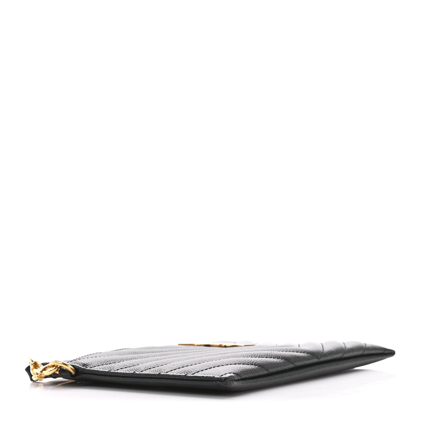 Grain De Poudre Chevron Monogram Large Bill Pouch Black
