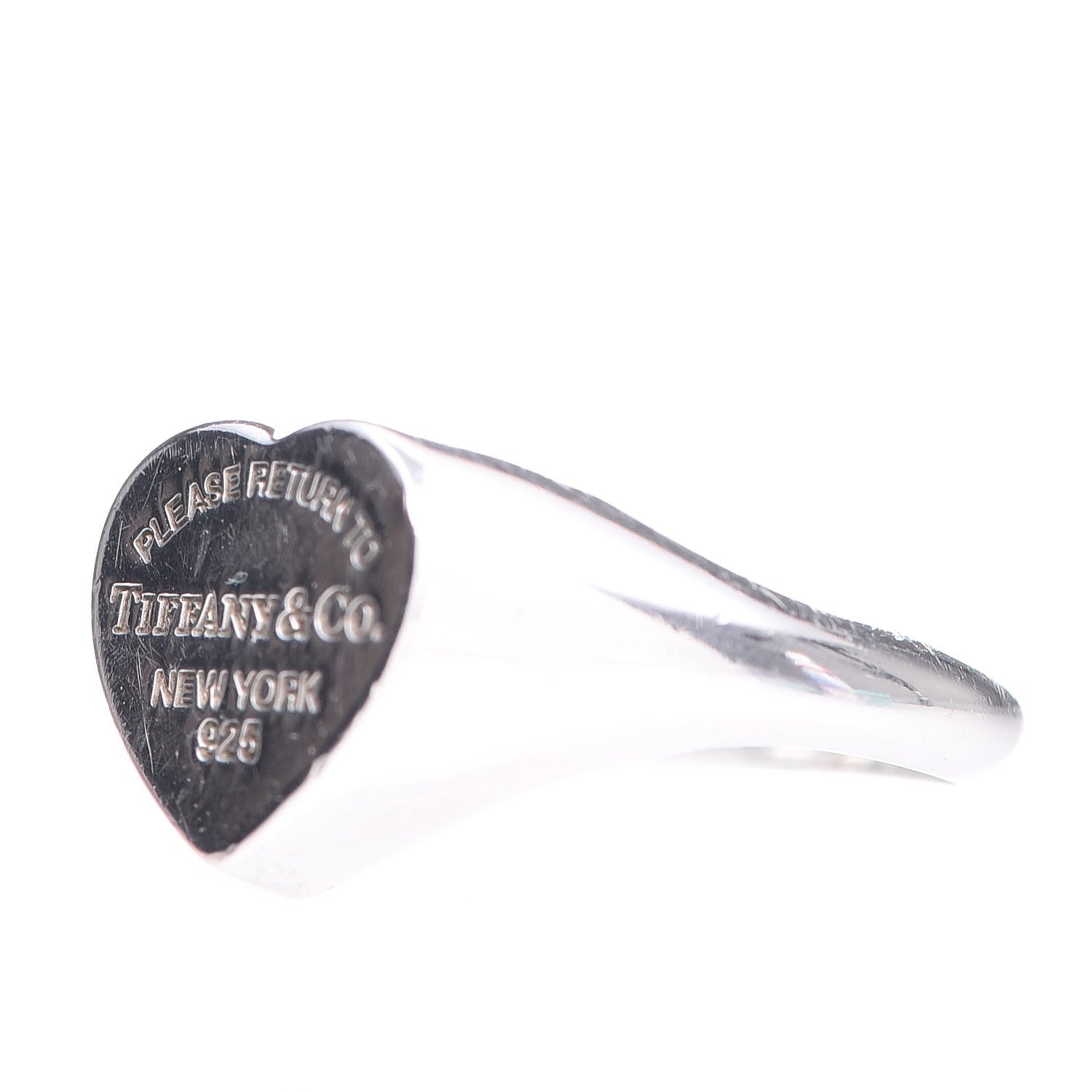 Tiffany Sterling Silver Return to Tiffany Heart Signet Ring 52 6 3 of 6
