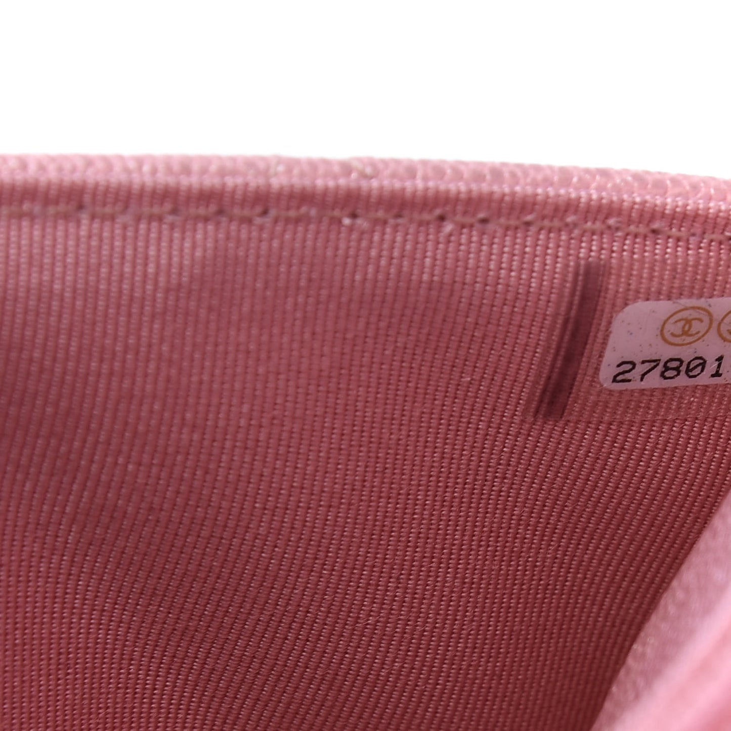 Iridescent Caviar Quilted Wallet on Chain WOC Rose Pink