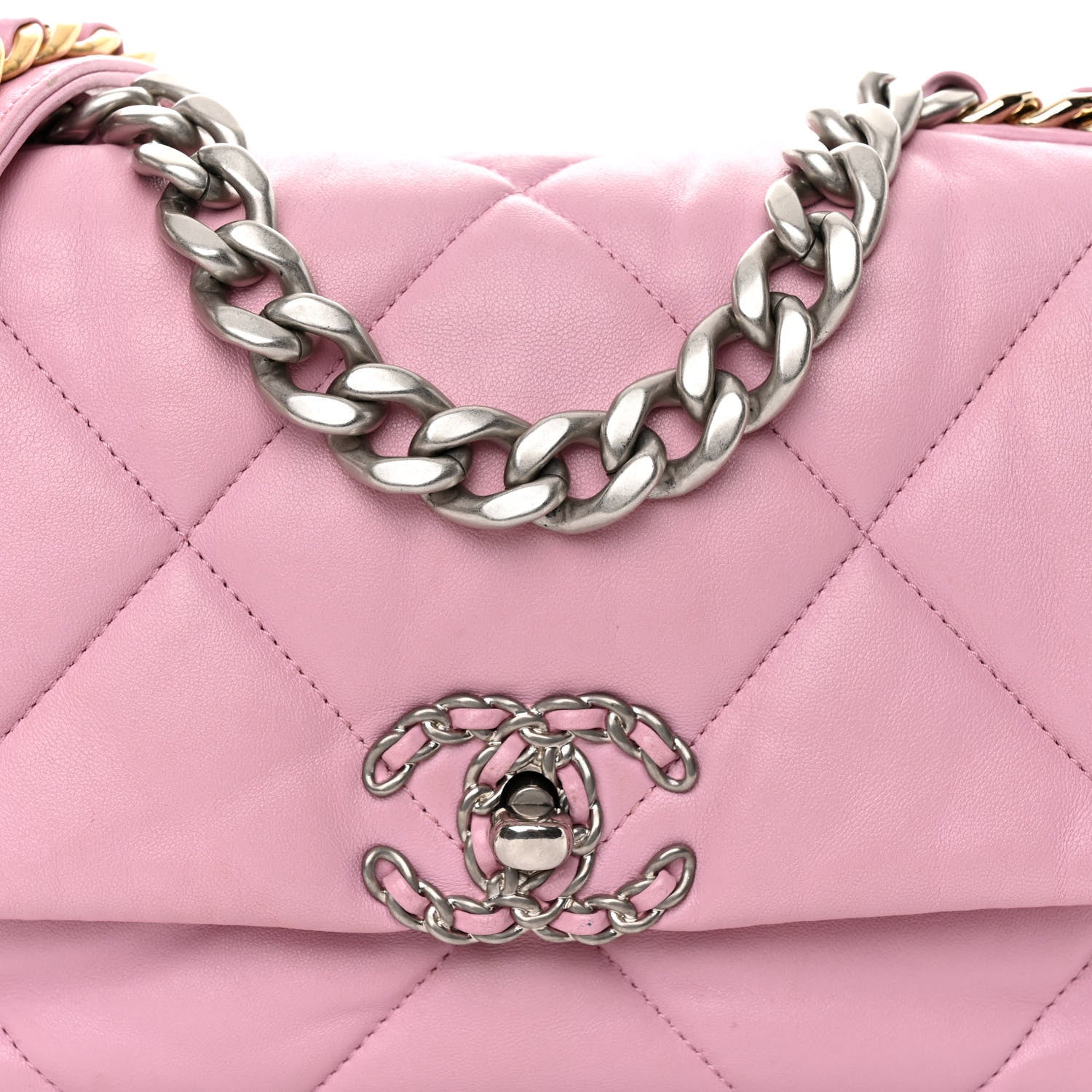Chanel Lambskin Quilted Medium Chanel 19 Flap Pink 8 of 17