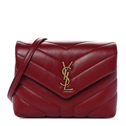 Saint Laurent Calfskin Y Quilted Monogram Toy Loulou Crossbody Bag Opyum Red 1 of 8