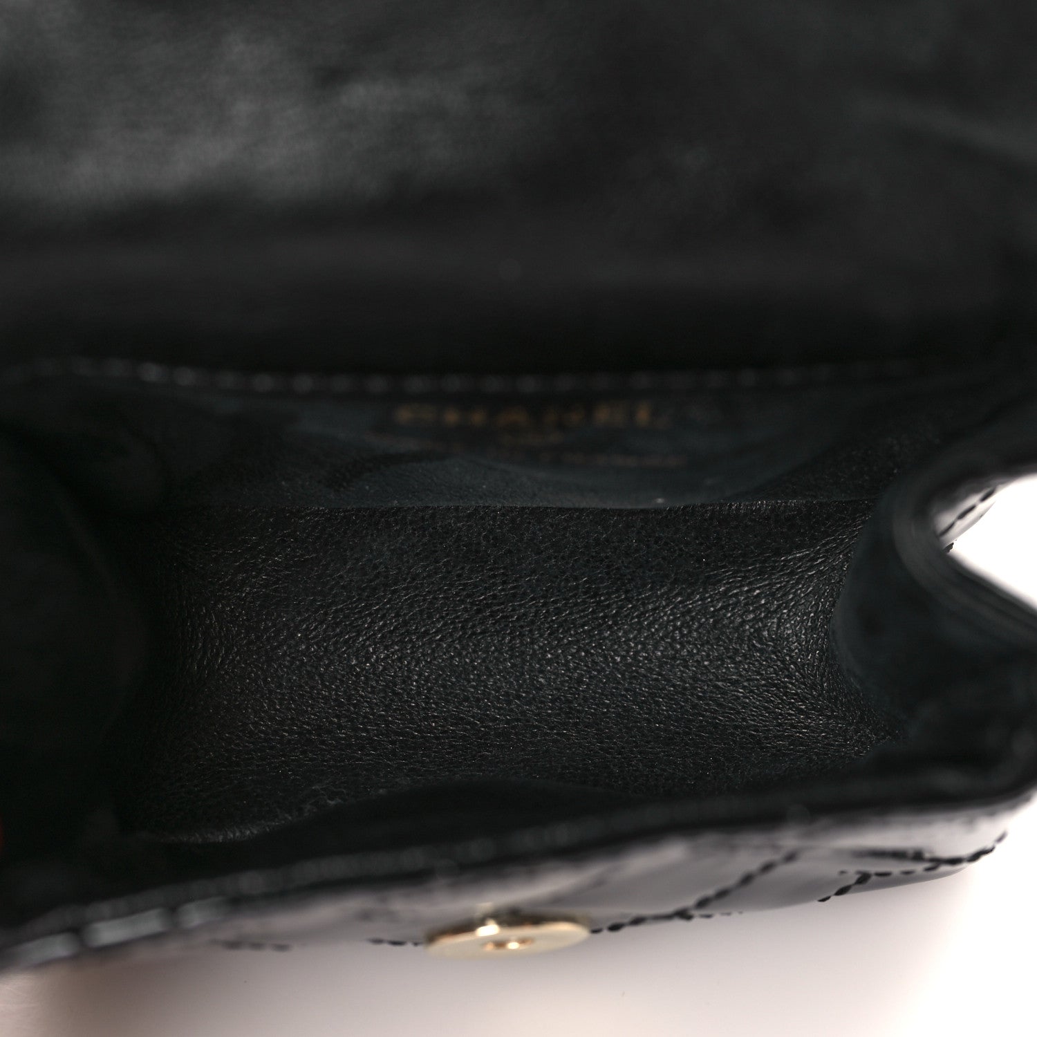 Chanel Patent Quilted 2.55 Ankle Wrist Bag Black 5 of 9