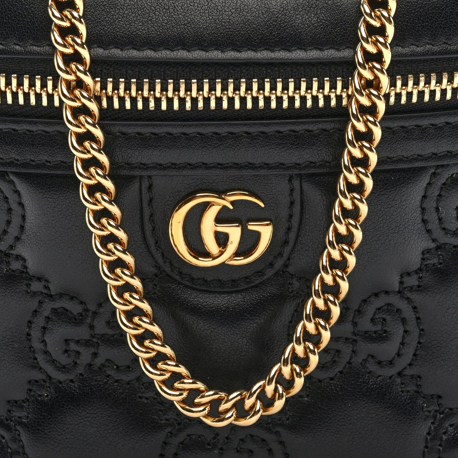 Gucci Calfskin GG Matelasse Mini Top Handle Bag Black 7 of 9