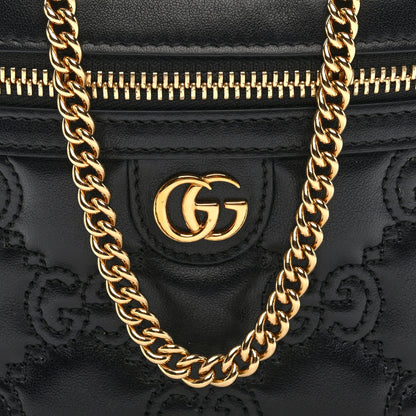Gucci Calfskin GG Matelasse Mini Top Handle Bag Black 7 of 9