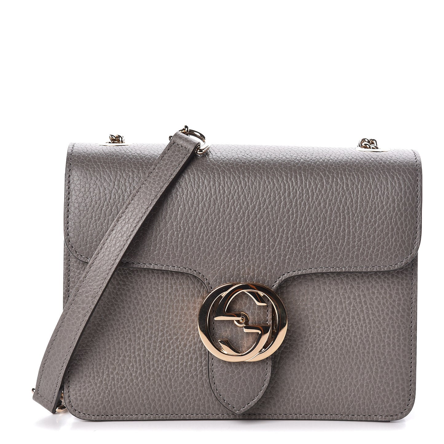 Dollar Calfskin Small Interlocking G Shoulder Bag Loess