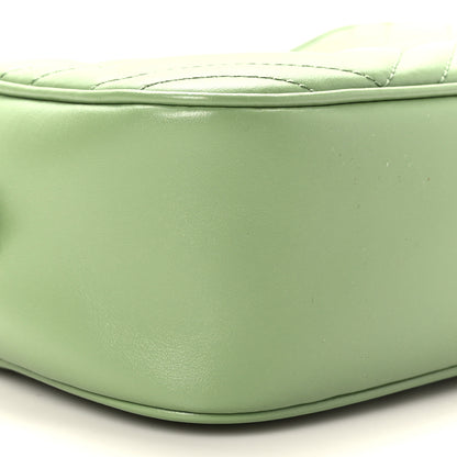Gucci Calfskin Matelasse Chevron Small GG Marmont Chain Shoulder Bag Salamander Green 8 of 9